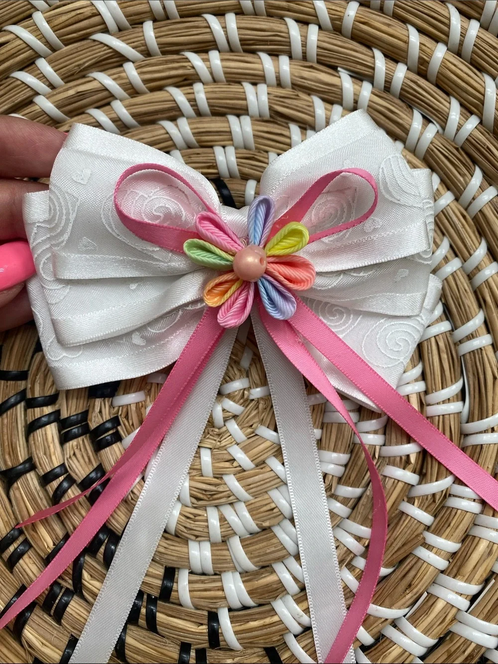 White and Pastel Multi-Color Kids Hair Bow Bundle